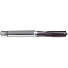 Guhring - M4x0.70 Metric 6HX 3 Flute TiAlN Finish High Speed Steel Straight Flute Standard Hand Tap - Modified Bottoming, Right Hand Thread, 63mm OAL, D4/D5 Limit - USA Tool & Supply