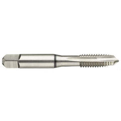 Guhring - #4-40 UNC 2B 2 Flute Bright Finish High Speed Steel Straight Flute Standard Hand Tap - Plug, Right Hand Thread, 2.205" OAL, H2/H3 Limit - Exact Industrial Supply