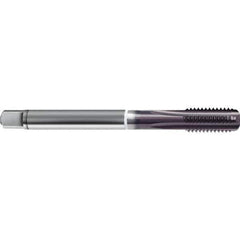 Guhring - M8x1.00 Metric 6HX 4 Flute TiAlN Finish High Speed Steel Straight Flute Standard Hand Tap - Modified Bottoming, Right Hand Thread, 90mm OAL, D5/D6 Limit - Exact Industrial Supply