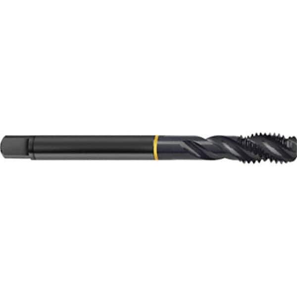 Guhring - 7/8-9 UNC 4 Flute 2B/3B Modified Bottoming Spiral Flute Tap - High Speed Steel, Oxide Finish, 4.689" OAL, Right Hand Flute, Right Hand Thread, H5, Series 4407 - USA Tool & Supply