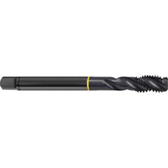 Guhring - 7/8-9 UNC 4 Flute 2B/3B Modified Bottoming Spiral Flute Tap - High Speed Steel, Oxide Finish, 4.689" OAL, Right Hand Flute, Right Hand Thread, H5, Series 4407 - USA Tool & Supply