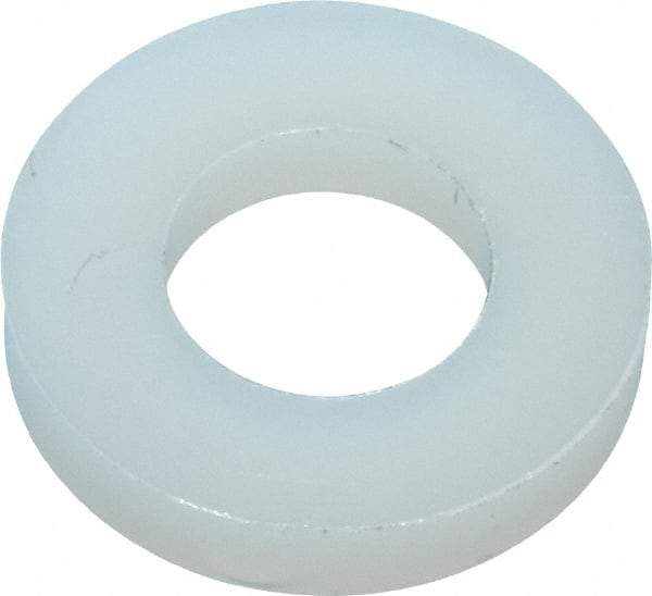 Made in USA - 1/4" Screw, Grade 6/6 Nylon Standard Flat Washer - 6.53mm ID x 1" OD, 2.36mm Thick - USA Tool & Supply