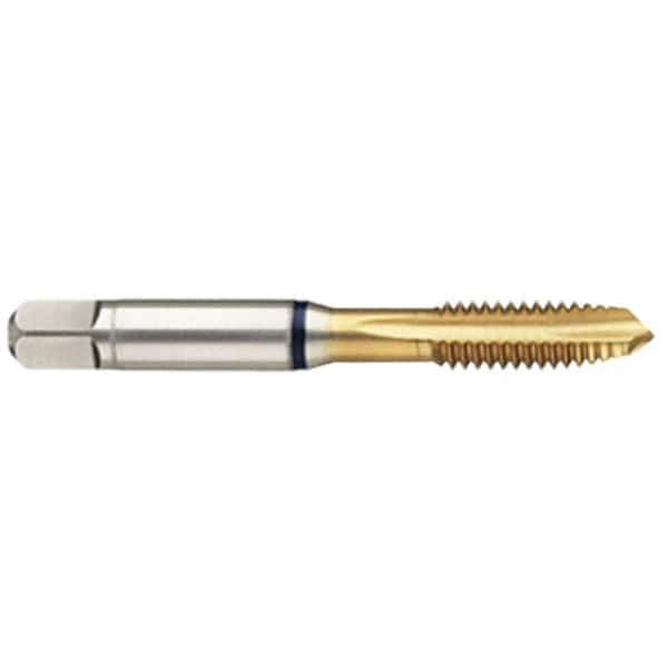 Guhring - #4-40 UNC 2B 2 Flute TiN Finish High Speed Steel Straight Flute Standard Hand Tap - Plug, Right Hand Thread, 2.205" OAL, H2/H3 Limit - Exact Industrial Supply