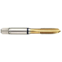 Guhring - #5-40 UNC 2B 2 Flute TiN Finish High Speed Steel Straight Flute Standard Hand Tap - Plug, Right Hand Thread, 2.205" OAL, H2/H3 Limit - Exact Industrial Supply
