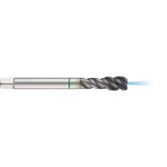 Guhring - M12x1.75 Metric 3 Flute 6H Modified Bottoming Spiral Flute Tap - High Speed Steel, TiCN Finish, 110mm OAL, Right Hand Flute, Right Hand Thread, D5/D6, Series 1293 - USA Tool & Supply