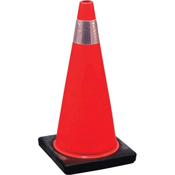 NMC - 28" High, Orange Traffic Cone - 14-1/8" Base Width, Rubber - USA Tool & Supply