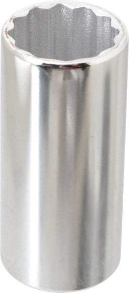 Proto - 1/4" Drive, Deep Hand Socket - 6 Points, 3-1/4" OAL, Chrome Finish - USA Tool & Supply