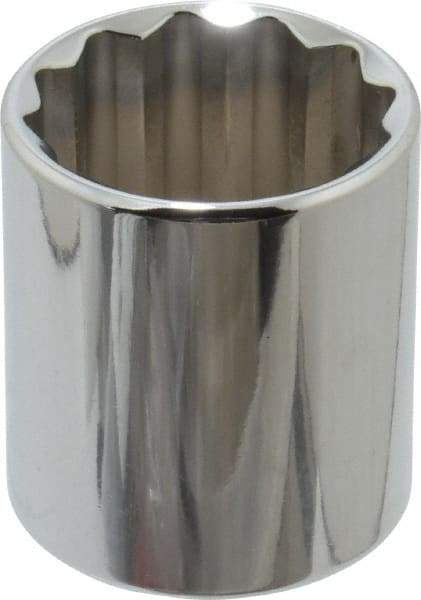 Proto - 1/2" Drive, Standard Hand Socket - 12 Points, 1-25/32" OAL, Alloy Steel, Chrome Finish - USA Tool & Supply