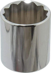 Proto - 1/2" Drive, Standard Hand Socket - 12 Points, 1-25/32" OAL, Alloy Steel, Chrome Finish - USA Tool & Supply