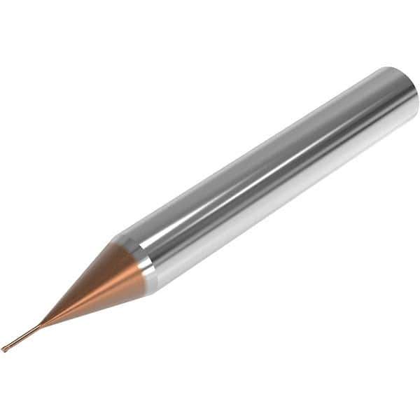 Seco - 1mm, 2 Flute, Single End, Solid Carbide, 0.1mm Corner Radius End Mill - 50mm OAL, 28° Helix, Right Hand Flute, 0.75mm LOC, Right Hand Cut, 7mm Extended Reach - USA Tool & Supply