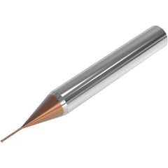 Seco - 0.8mm, 2 Flute, Single End, Solid Carbide, 0.1mm Corner Radius End Mill - 50mm OAL, 28° Helix, Right Hand Flute, 0.6mm LOC, Right Hand Cut, 8mm Extended Reach - USA Tool & Supply