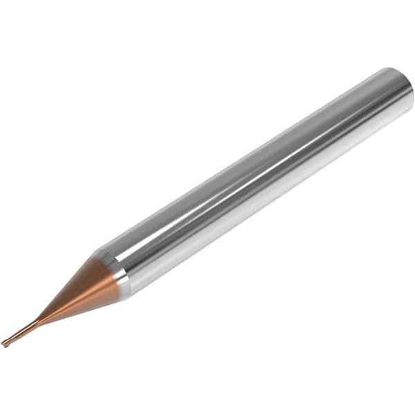 Seco - 0.6mm, 2 Flute, Single End, Solid Carbide, 0.05mm Corner Radius End Mill - 40mm OAL, 28° Helix, Right Hand Flute, 0.45mm LOC, Right Hand Cut, 3mm Extended Reach - USA Tool & Supply