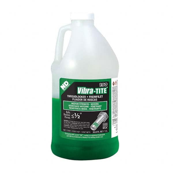 Vibra-Tite - 1 L Jug, Green, Medium Strength - Wicking Grade Threadlocker - USA Tool & Supply