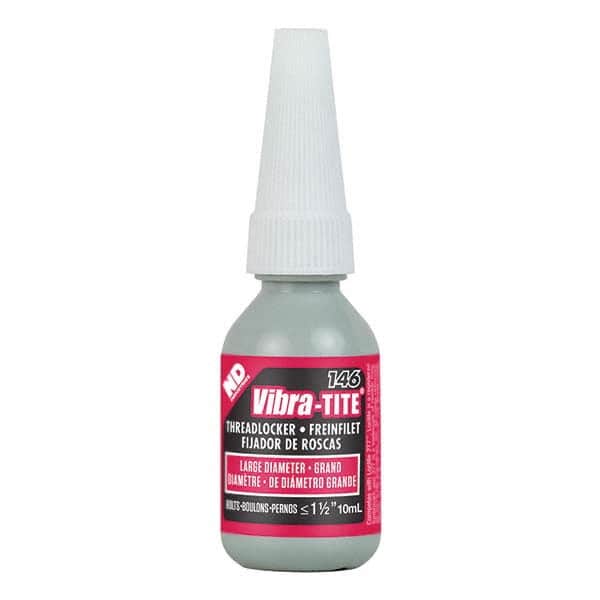 Vibra-Tite - 10 mL Bottle, Red, Large Diameter/High Strength Threadlocker - USA Tool & Supply