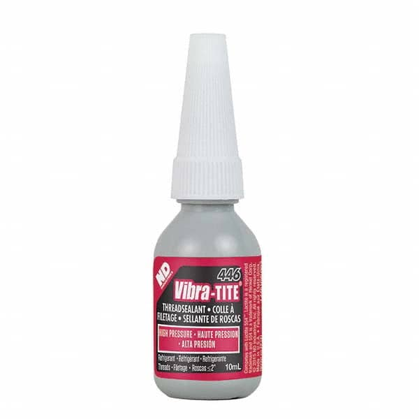 Vibra-Tite - 10 mL Bottle, Red, Refrigerant - High Pressure Thread Sealant - USA Tool & Supply