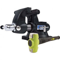 Wilton - 5-1/2" Jaw Width x 5" Jaw Opening, 3-3/4" Throat Depth, Bench & Pipe Combination Vise - USA Tool & Supply