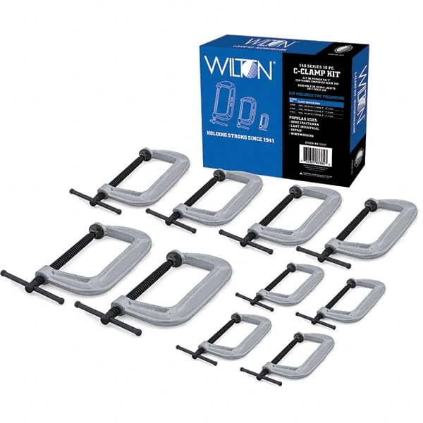Wilton - C-Clamp & Cantilever Clamp Sets Clamp Type: Standard C-Clamp Type: Adjustable Clamp Set - USA Tool & Supply