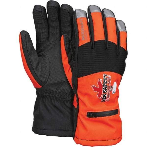 MCR Safety - Size 2XL Synthetic Blend Work Gloves - For Cold Weather, Uncoated, Slip-On Cuff, Full Fingered, Orange, Paired - USA Tool & Supply