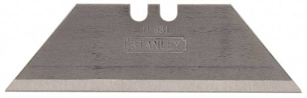 Stanley - 100 Piece Carbon Steel Utility Knife Blade - 2-7/16" OAL, 0.035" Blade Thickness - USA Tool & Supply