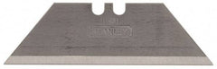 Stanley - 100 Piece Carbon Steel Utility Knife Blade - 2-7/16" OAL, 0.035" Blade Thickness - USA Tool & Supply