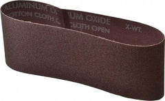 Norton - 3" Wide x 18" OAL, 80 Grit, Aluminum Oxide Abrasive Belt - Aluminum Oxide, Medium, Coated, X Weighted Cloth Backing, Series R228 - USA Tool & Supply