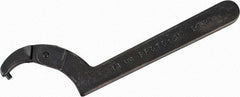 Proto - 2" to 4-3/4" Capacity, Black Oxide Finish, Adjustable Pin Spanner Wrench - 11-3/8" OAL, 1/4" Hook Pin Height - USA Tool & Supply