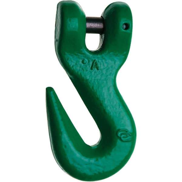 Campbell - 1/2" Chain Diam, 100 Chain Grade Clevis Hook - 15,000 Lb Capacity, 9/16" ID, 5/8" Pin Diam, 21/32" Hook Throat, 6-15/32" OAL, 3-1/2" Hook Width - USA Tool & Supply