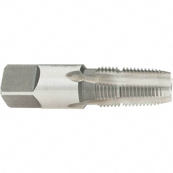 Heli-Coil - 1/4-18 NPT Thread 4 Flutes, Plug Chamfer, Bright Finish, High Speed Steel, Pipe STI Tap - 2-9/16" Overall Length, 0.7" Shank Diam, 0.531" Square Size, 1-1/16" Thread Length - Exact Industrial Supply