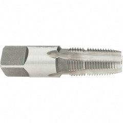 Heli-Coil - 1/4-18 NPT Thread 4 Flutes, Plug Chamfer, Bright Finish, High Speed Steel, Pipe STI Tap - 2-9/16" Overall Length, 0.7" Shank Diam, 0.531" Square Size, 1-1/16" Thread Length - Exact Industrial Supply