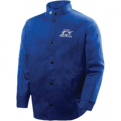Steiner - Size L Welding, Flame Resistant/Retardant Jacket - Blue, Cotton, Snaps Closure - USA Tool & Supply