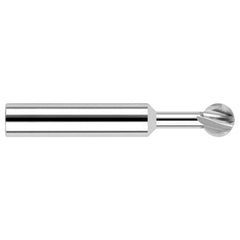 Undercutting End Mills - 0.2500″ (1/4″) Cutter Diameter × 0.2500″ (1/4″) Neck Length × 300° Carbide Undercutting End Mill, 4 Flutes - Exact Industrial Supply