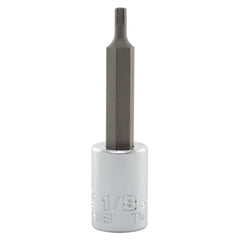 Hand Hex & Torx Bit Sockets; Socket Type: Hex Bit Socket; Tool Type: Hex Bit Socket; Hex Size (Inch): 1/8 in; Bit Length (Inch): 2-3/4; Bit Length: 2.75 in; Insulated: No; Material: Steel; Finish: Chrome-Plated; Overall Length (Inch): 2-3/4 in; Non-sparki