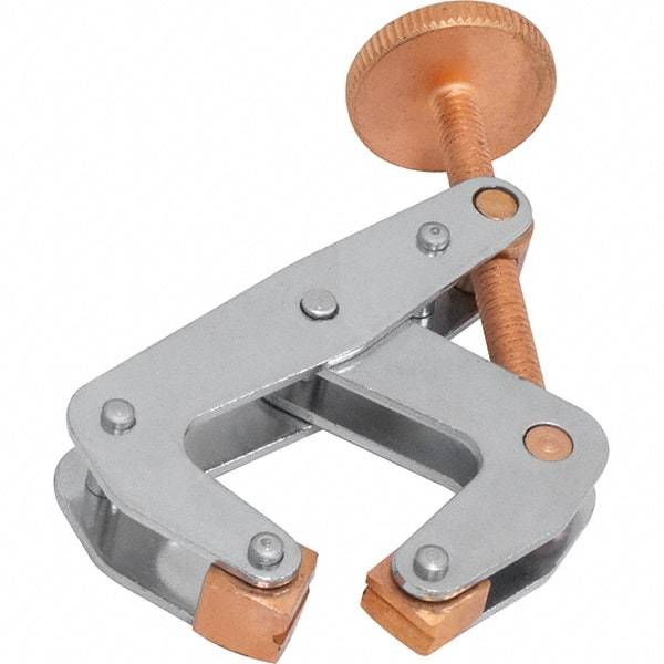 Kant Twist - 700 Lb, 2-1/2" Max Opening, 1-3/4" Open Throat Depth, 1-13/16" Closed Throat Depth, Cantilever Clamp - Copper Plated Steel Jaw, Round Handle, 7/8" Max Width - USA Tool & Supply