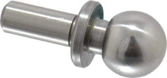 Jergens - 3/8" Ball Diam, 3/16" Shank Diam, Steel Inspection Tooling Ball - Slip-Fit Shank, 3/4" Ball Center to Shank Bottom, 0.3" Ball Center to Shoulder Bottom, with Shoulder - USA Tool & Supply