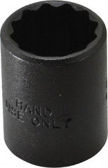 Proto - 5/8", 3/8" Drive, Standard Hand Socket - 12 Points, 1-1/8" OAL, Alloy Steel, Black Finish - USA Tool & Supply