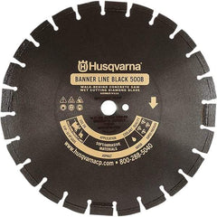 Husqvarna - 20" Diam, 1" Arbor Hole Diam, Continuous Edge Tooth Wet & Dry Cut Saw Blade - Diamond-Tipped, General Purpose Action, Standard Round Arbor - USA Tool & Supply