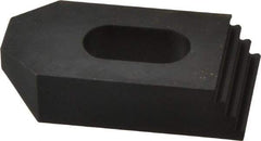 Jergens - 1/2" Stud, Low Carbon Steel, Plain Strap Clamp - 1/2" Travel, 2-1/2" OAL x 1-1/4" Wide x 5/8" High, Black Oxide Finish, Tapered Nose - USA Tool & Supply