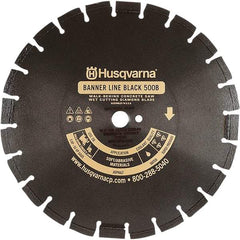 Husqvarna - 24" Diam, 1" Arbor Hole Diam, Continuous Edge Tooth Wet & Dry Cut Saw Blade - Diamond-Tipped, General Purpose Action, Standard Round Arbor - USA Tool & Supply