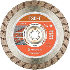 Husqvarna - 10" Diam, 5/8 & 7/8" Arbor Hole Diam, Continuous Edge Tooth Wet & Dry Cut Saw Blade - Diamond-Tipped, Fast Cutting & Smooth Action, Standard Round Arbor - USA Tool & Supply