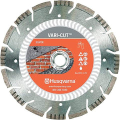 Husqvarna - 10" Diam, 5/8 & 7/8" Arbor Hole Diam, Continuous Edge Tooth Wet & Dry Cut Saw Blade - Diamond-Tipped, Fast Cutting Action, Standard Round Arbor - USA Tool & Supply