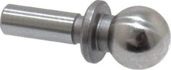 Jergens - 1/4" Ball Diam, 1/8" Shank Diam, Steel Inspection Tooling Ball - Slip-Fit Shank, 9/16" Ball Center to Shank Bottom, 0.2" Ball Center to Shoulder Bottom, with Shoulder - USA Tool & Supply