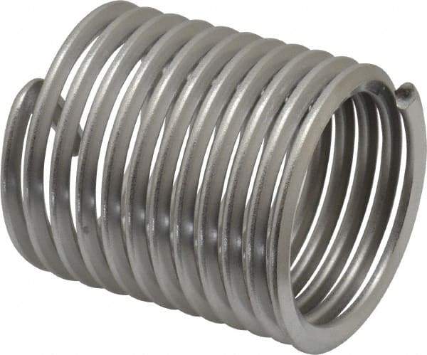 Heli-Coil - 1-1/2 - 6 UNC, 2-1/4" OAL, Free Running Helical Insert - 11-1/2 Free Coils, Tanged, 304 Stainless Steel, Bright Finish, 1-1/2D Insert Length - USA Tool & Supply