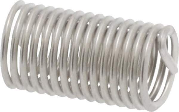 Heli-Coil - M5x0.80 Metric Coarse, 15mm OAL, Free Running Helical Insert - 15-1/8 Free Coils, Tanged, 304 Stainless Steel, Bright Finish, 3D Insert Length - USA Tool & Supply