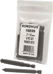 Bondhus - Hex Drive Bit Sets - MP 2-12MM 9PC POWER BIT SET-BONDHUS - USA Tool & Supply