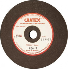Cratex - 4" Diam x 1/2" Hole x 1/4" Thick, Surface Grinding Wheel - Silicon Carbide, Medium Grade, 5,250 Max RPM, Rubber Bond, No Recess - USA Tool & Supply