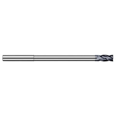 Miniature End Mills - Long Reach, Stub Flute - 0.5000″ (1/2″) Cutter Diameter × 0.7500″ (3/4″) Length of Cut × 5.7500″ Reach Carbide Square End Mill, 4 Flutes, AlTiN Coated - Exact Industrial Supply