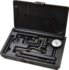 TESA Brown & Sharpe - 8 Piece, 0" to 0.2" Measuring Range, 1-1/2" Dial Diam, 0-100 Dial Reading, White Dial Test Indicator Kit - 11/32" Contact Point Length, 0.001" Dial Graduation - USA Tool & Supply