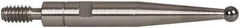 INTERAPID - 0.06" Ball Diam, Carbide, Ball Test Indicator Contact Point - 0.65" Contact Point Length, Use with Brown & Sharpe Interapid 312 Dial Test Indicators (Except 74.111965 & 74.111958) - USA Tool & Supply