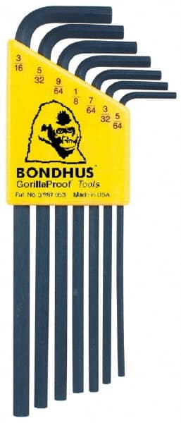 Bondhus - 7 Piece L-Key Hex Key Set - USA Tool & Supply