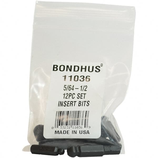 Bondhus - Screwdriver Bit Sets Type: Insert Bit Set Drive Size: 1/4 (Inch) - USA Tool & Supply